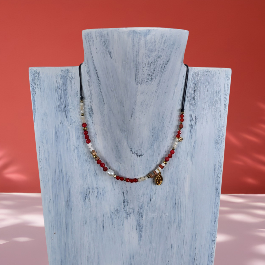 Collier Spirit rouge orangé